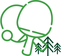 Icône verte d'un ping pong accessible au camping le Pré Morjal